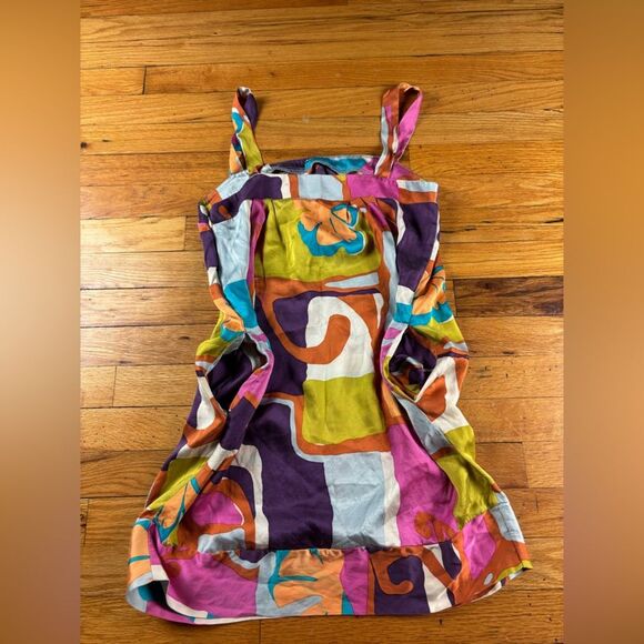 Alice & Trixie 100% Silk Geometric psychedelic Dress Size M - Picture 7 of 7